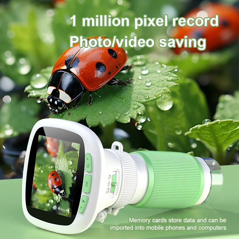 Children's Handheld Microscope with Rotating Focus and 2.4-Inch High-Definition Screen for Outdoor Children's Science Microscope image 2