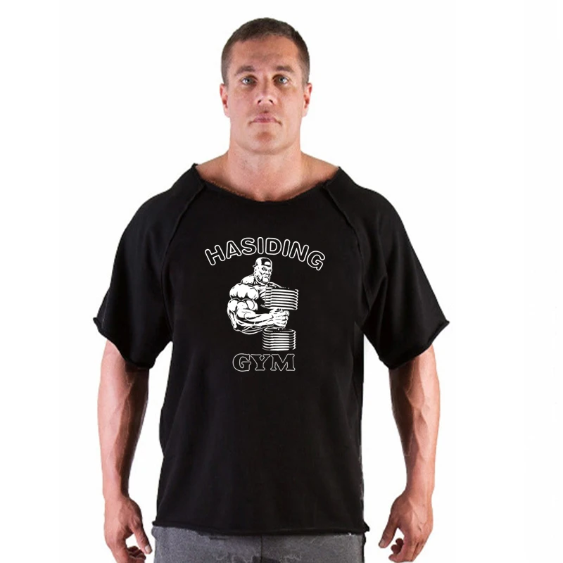 Футболка мужская оверсайз для спортзала и фитнеса, свободная дышащая одежда для бодибилдинга, без болей и усиления