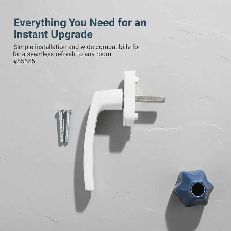 Aluminum Alloy Inward Tilt Window Handle With Mounting Screws White Coated Lever Lock For UPVC Casement Window Replacement