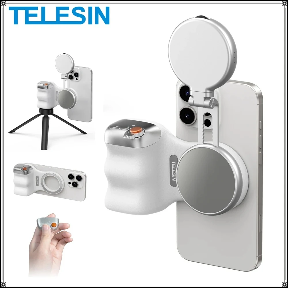 

TELESIN Magnetic Phone Camera Shoot Hand Grip Phone Holder Shooting Aid Remote Control Handle for i-Phone HUAWEI SAMSUNG Phone