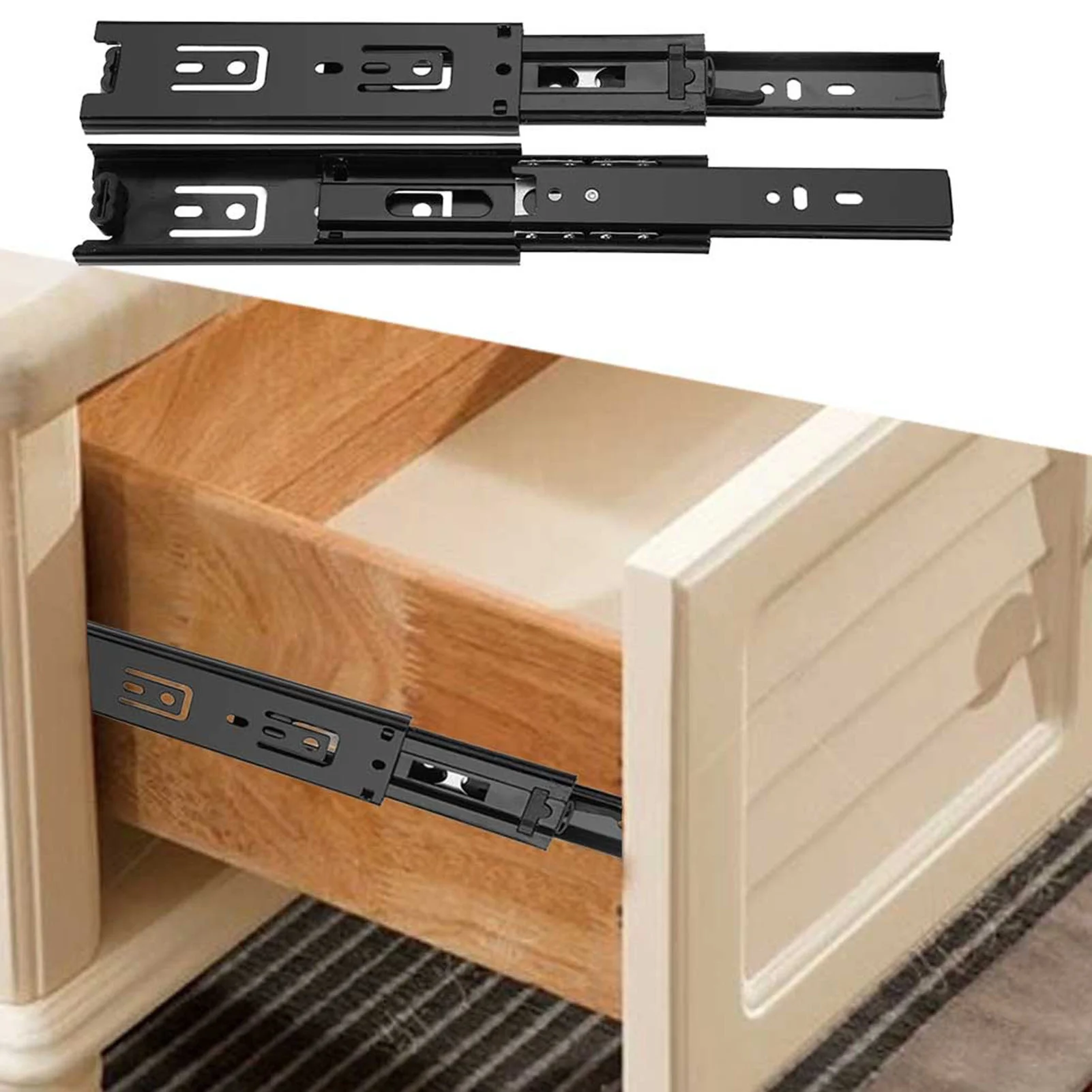 2pcs Mini Short Drawer Slides Furniture Guide Rail Kitchen Cupboard Hardware 4-8in