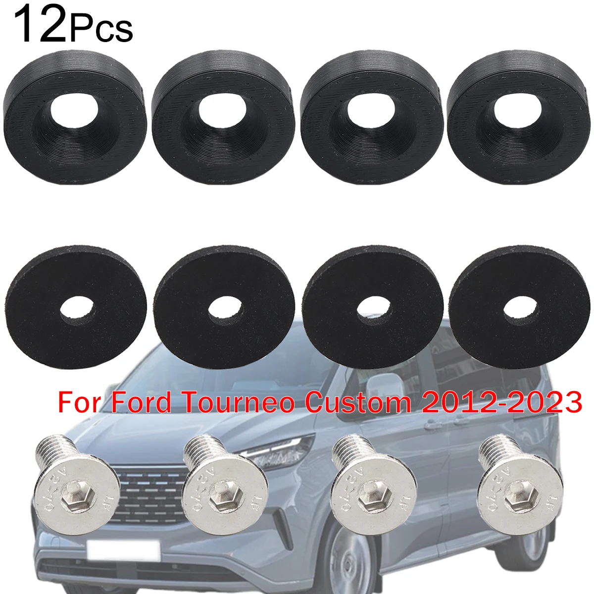 

Комплект из 12 заглушек-шайб и болтов для крепления багажника на крышу Ford Tourneo Custom 2012-2023 гг.