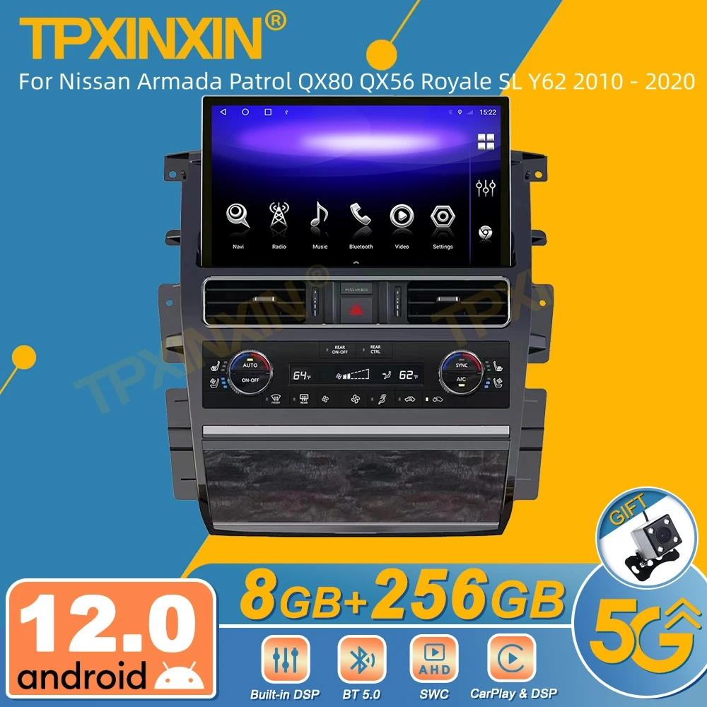 

For Nissan Armada Patrol QX80 QX56 Royale SL Y62 2010 - 2020 Android Car Radio 2Din Stereo Receiver Autoradio Multimedia Player