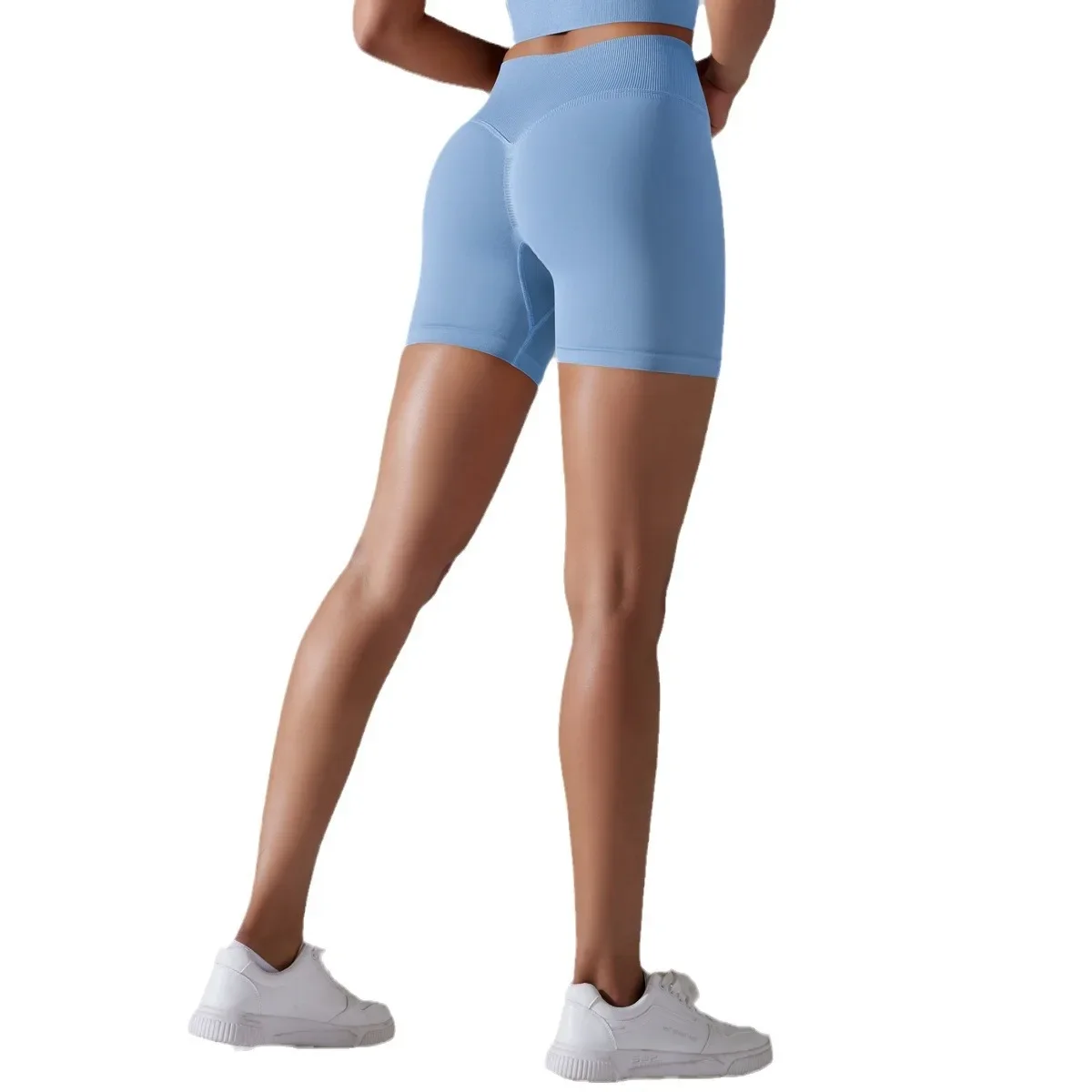 Celana pendek Yoga berkerut, celana pendek Fitness wanita untuk olahraga Lari, pakaian Gym pendek, pakaian olahraga ketat, Legging pendek