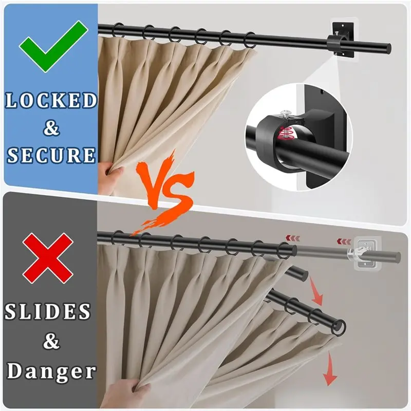6PCS Self-Adhesive Curtain Rod Bracket, Simple And Elegant Style Design, Ideal For Tenant S' Curtain Hooks