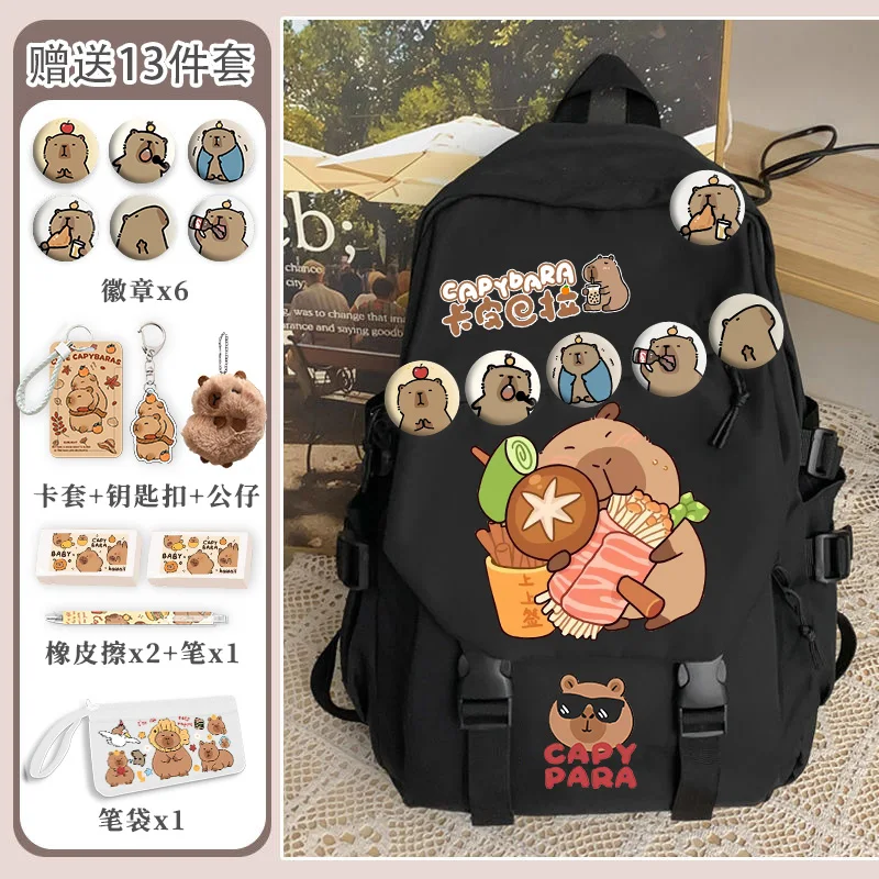 2024 new cute Kapibara Schoolbag junior high school students high-looking high-volume school backpack