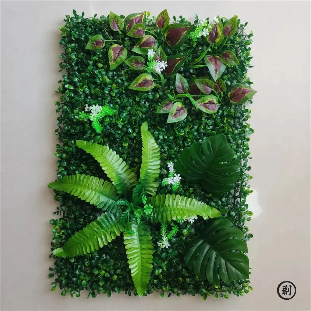 1pc Artificial Green Plant Wall Panels Simulation Plant Background Wall Decoration 3D Bionic Plant Outdoor Lawn, Fake Grass