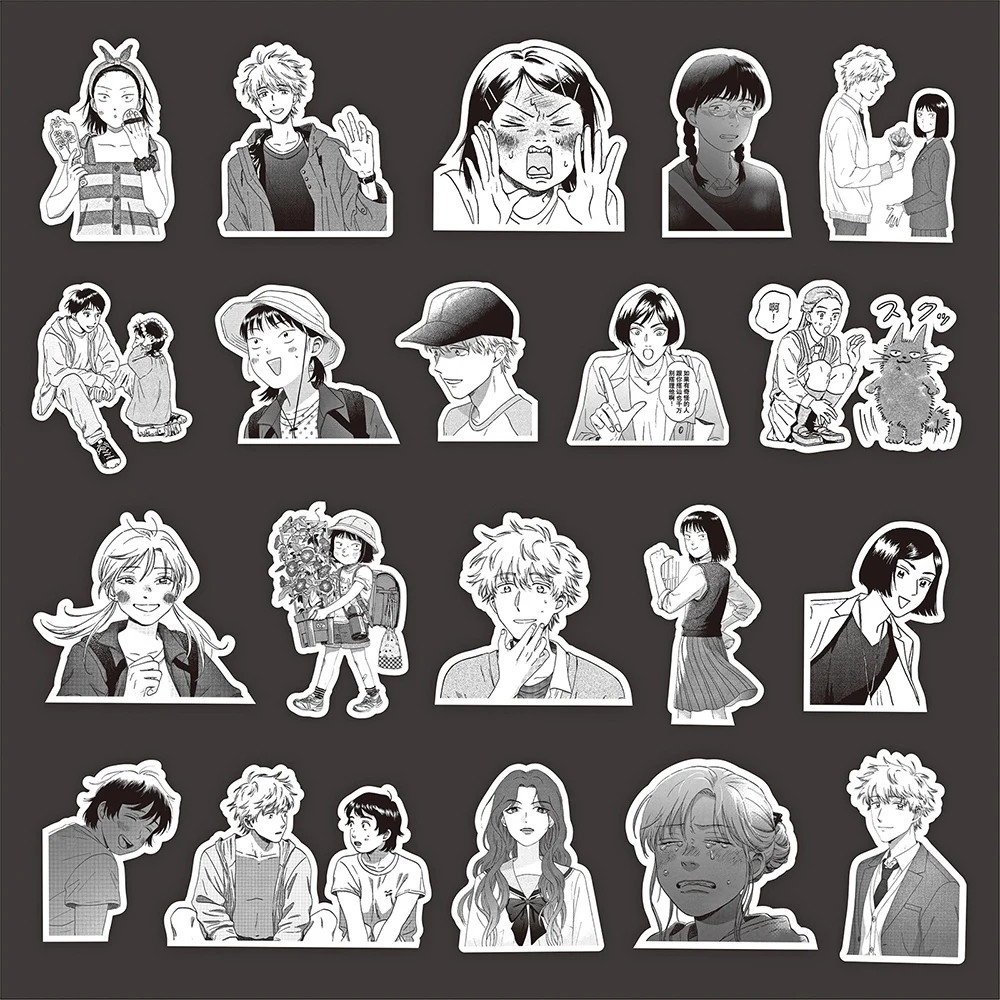 10/30/77pcs Anime Skip and Loafer Stickers Waterproof Graffiti Decals Luggage Notebook Phone Case Cool Black White Manga Sticker