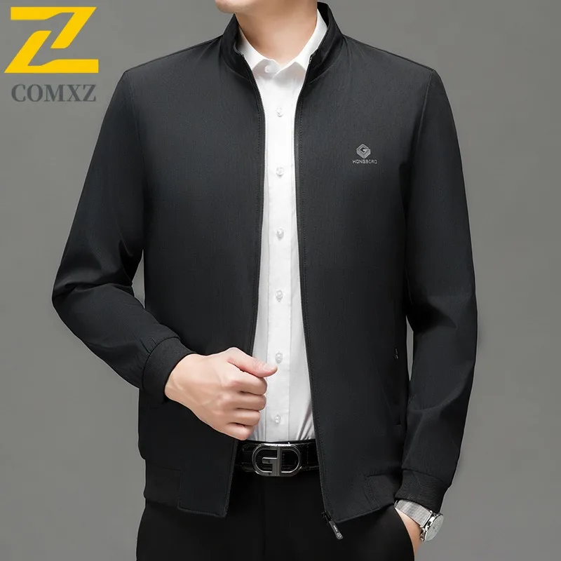 

COMXZ мужские куртки элитные офисные простые дышащие куртки для деловых встреч повседневное прогулочное пальто для кемпинга легкая куртка
