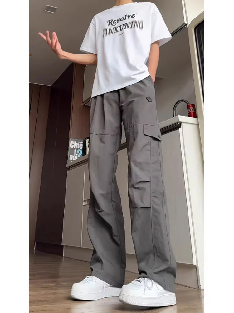 

American Sle Summer Thin Outdoor Qui Dry Paratrooper Casual Straight Leg Workwear Pants Breathable Loose Fit Teenager