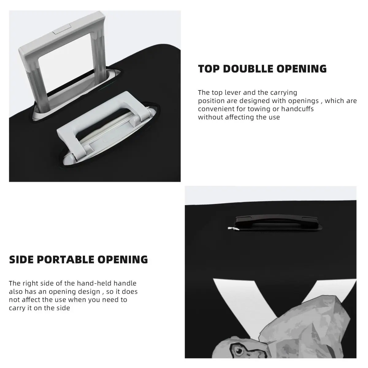 غطاء حماية لحقيبة السفر من غوريلا، أغطية حماية مرنة لأمتعة السفر مقاس 18-32 بوصة