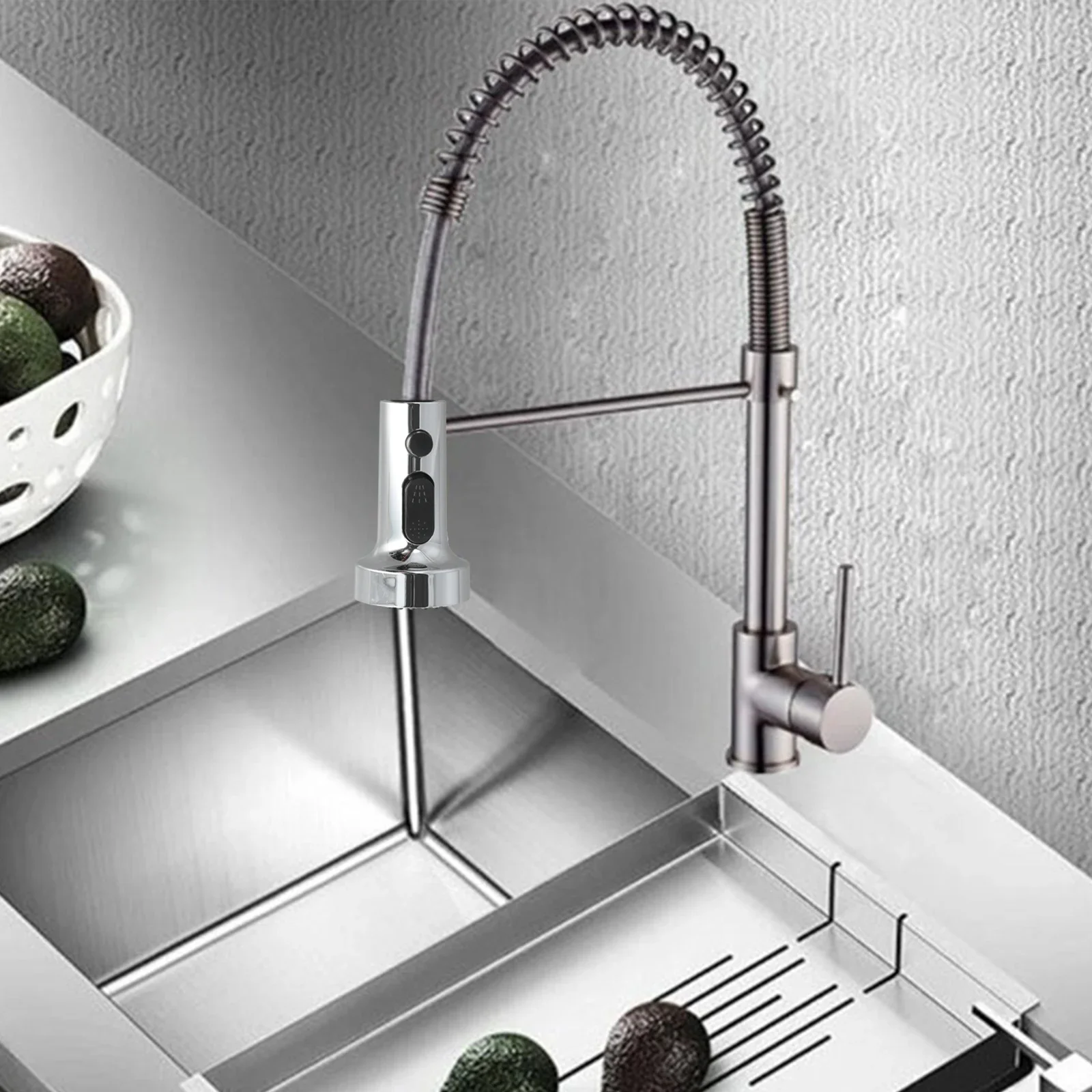 

Смеситель для кухонной раковины, распылительная головка, выдвижной смеситель, сменная насадка-распылитель, кухонный смеситель из АБС-пластика, 3 режима