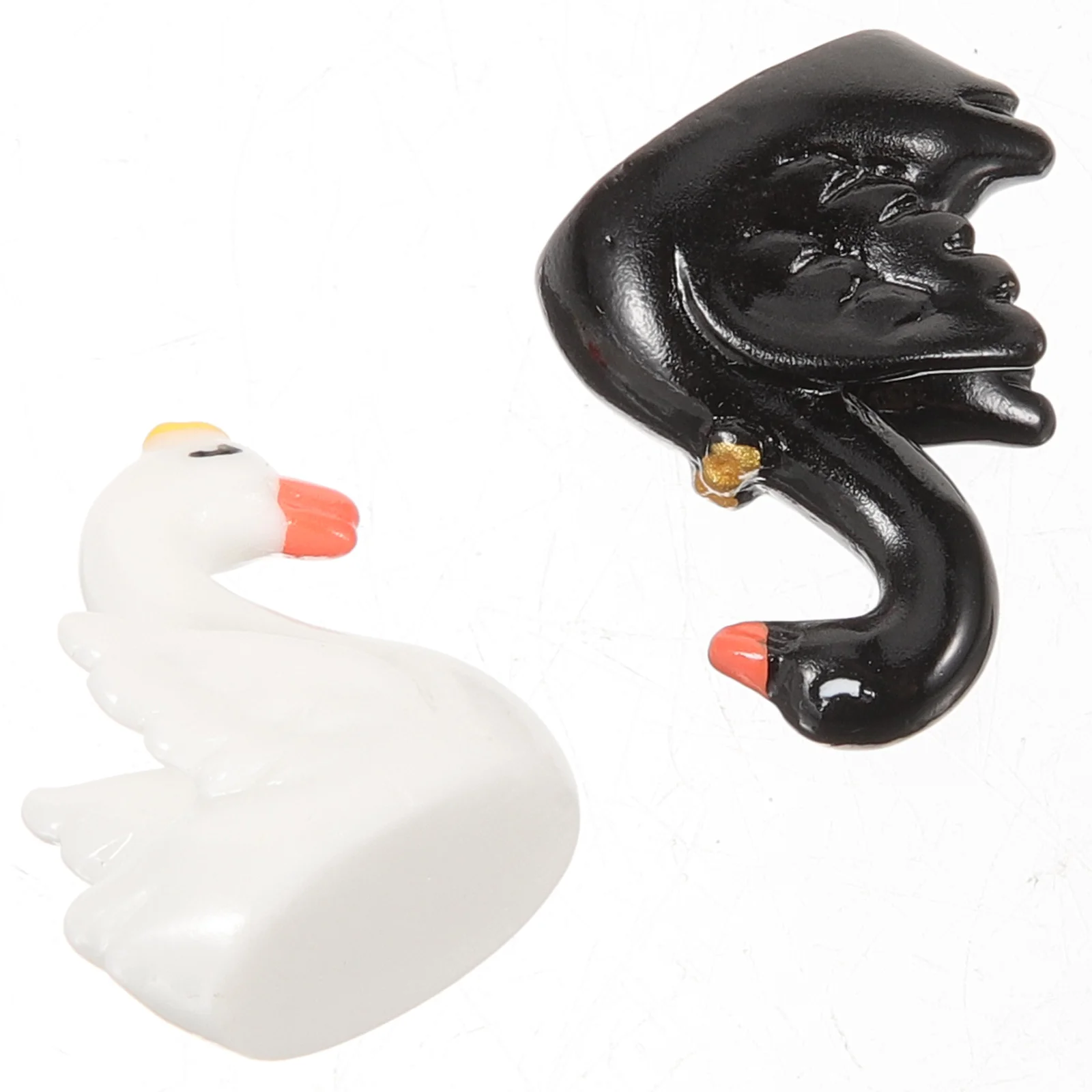 

2pcs Mini Swan Figurines Resin For Garden Decor Micro Landscaping Ornaments House Decoration Outdoor Indoor Fairy Craft Moss