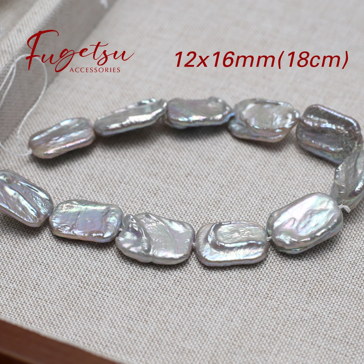 

Baroque Gray Natural Freshwater Pearl Square Beads Charms for DIY Women Men Bracelets Earring Jewelry Making Accessories 18cm