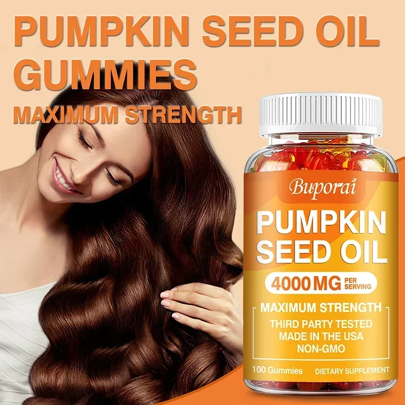 

Pumpkin Seed Oil Gummies - Prevents Hair Loss, Hair Growth, Maintains Prostate & Urinary Tract Health, Controls Bladder Function