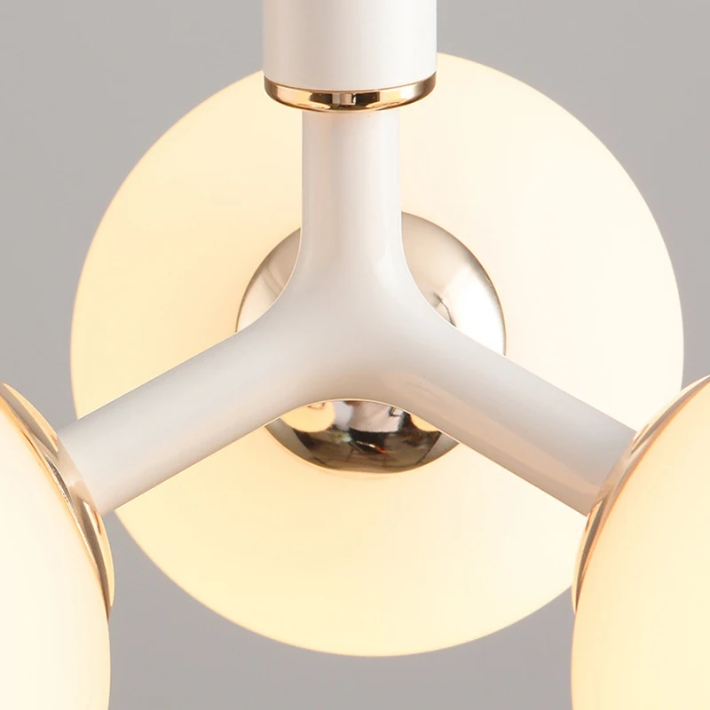 Imagem -05 - Nordic Glass Ball Pendant Lamp Lustre Minimalista de Feijão Mágico para Quarto Sala de Estar Loja Lâmpada Led de Vidro Branco