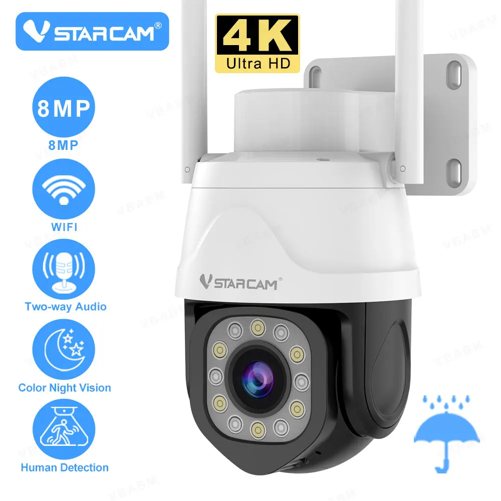 Vstarcam 4K 8MP UlHD Wifi Camera Full Color Night Vision Outdoor Wifi Surveillance Home CCTV Security IP66 waterproof Cameras