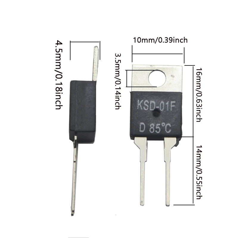 【3PCS】KSD-01F JUC-31F 40 50 60 70 80 100 DegC NC Normally Closed NO Normally Open Thermal Switch Temperature Sensor Thermosta