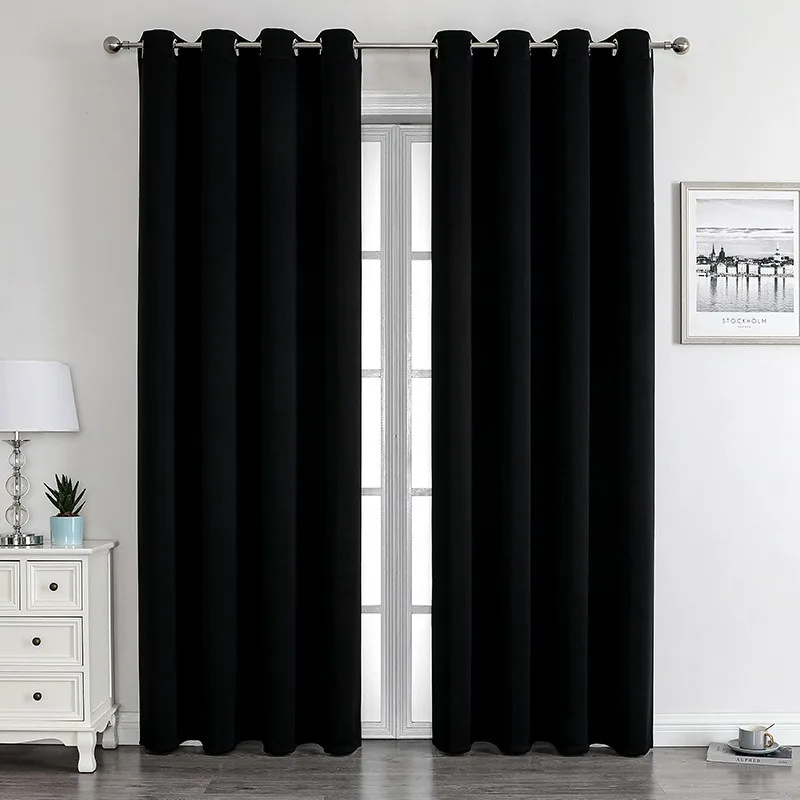 One Pane Light-Blocking Solid Color Curtain with Grommets for Decorating Living Rooms Offices Bedrooms Room Decoration Curtain view 5