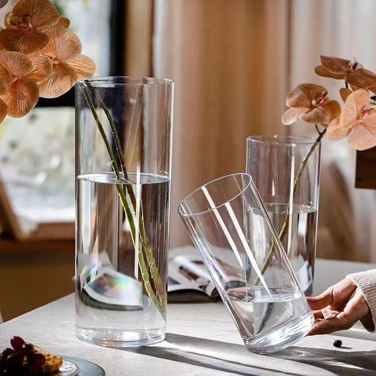 

Artistic Vase Acrylic Transparent Waking Flower Bucket Household Flower Shop Flower Bucket Fresh Flowers Green Plant Vase