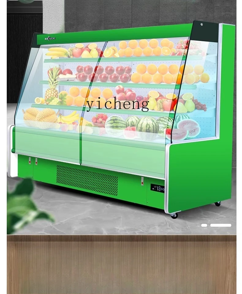 

ZZ air curtain cabinet fruit preservation commercial display cabinet refrigerated supermarket vegetable fruit store air-cooled