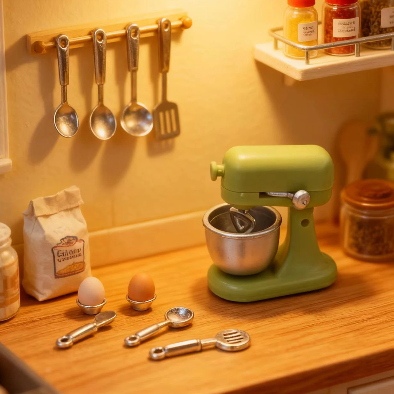 

1 набор миниатюрных рождественских украшений для кухни, включающий блендер, коллекционный предмет для любителей миниатюр, реквизит для фотосъемки.