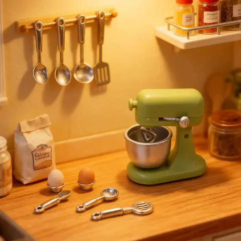 1 Set of Christmas Decoration Miniature Kitchen Scene Blender Set, Collectible for Miniature Enthusiasts Photography Props