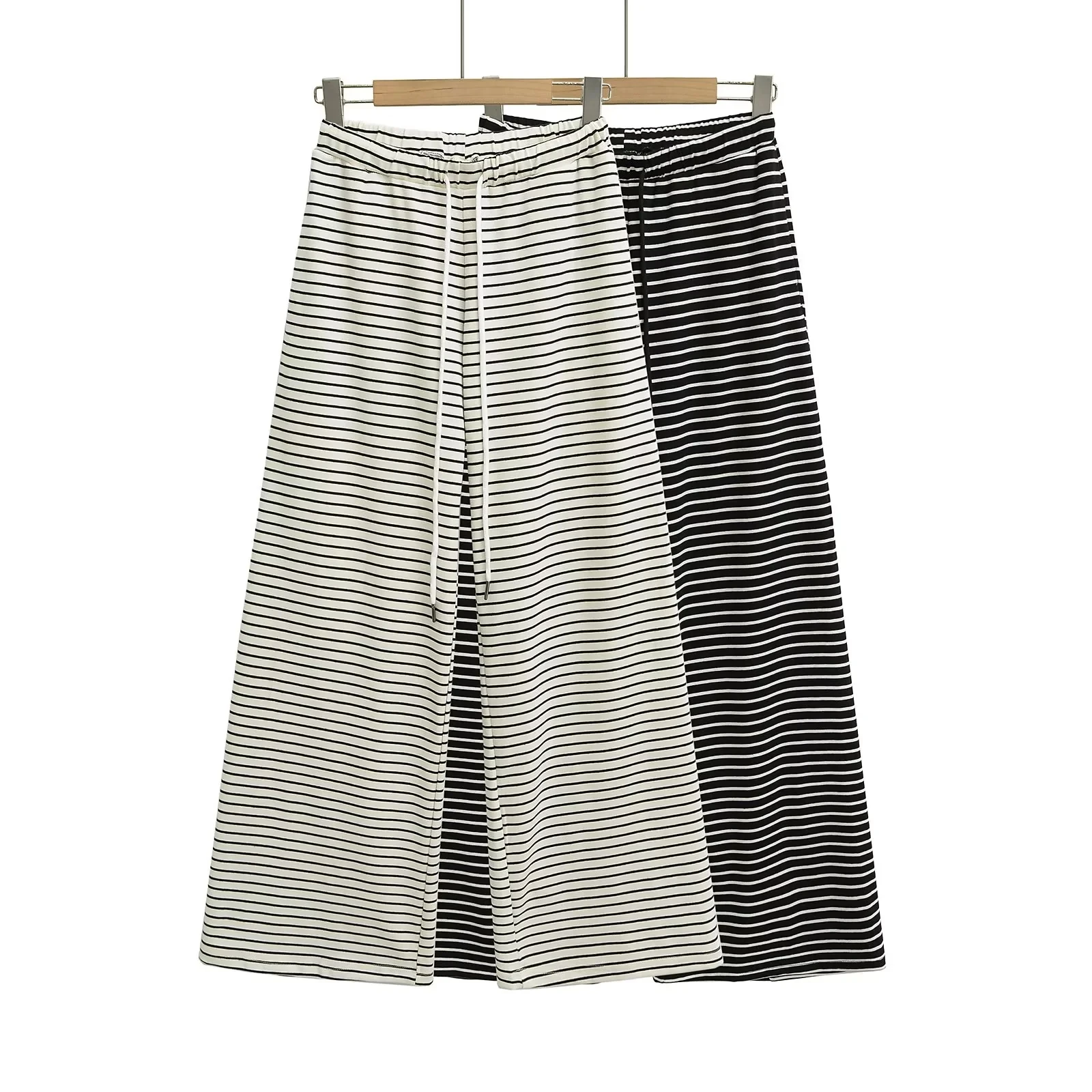 American Sle Retro Dstring Stripe Long Pants Women's Lazy Sle Soft Comfortable Straight Loose Wide Leg Casual Pants