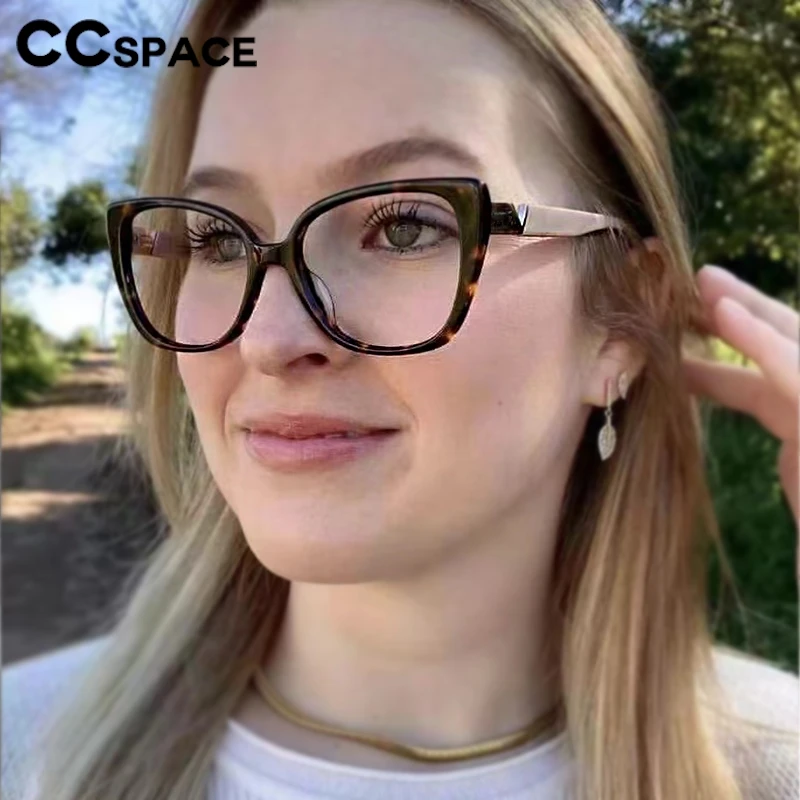Women Cat Eye Blue Light Blocking Glasses Frame Casual Square Optical Clear Glasses Customizable Prescription Spectacles 300876