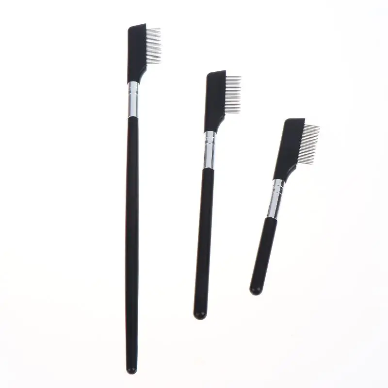 1Pcs Eyelash Brush To Groom Separate Eyelashes Black Grooming Brushes Makeup Tool Eyelash Comb Metal Eyelash Separator Tools