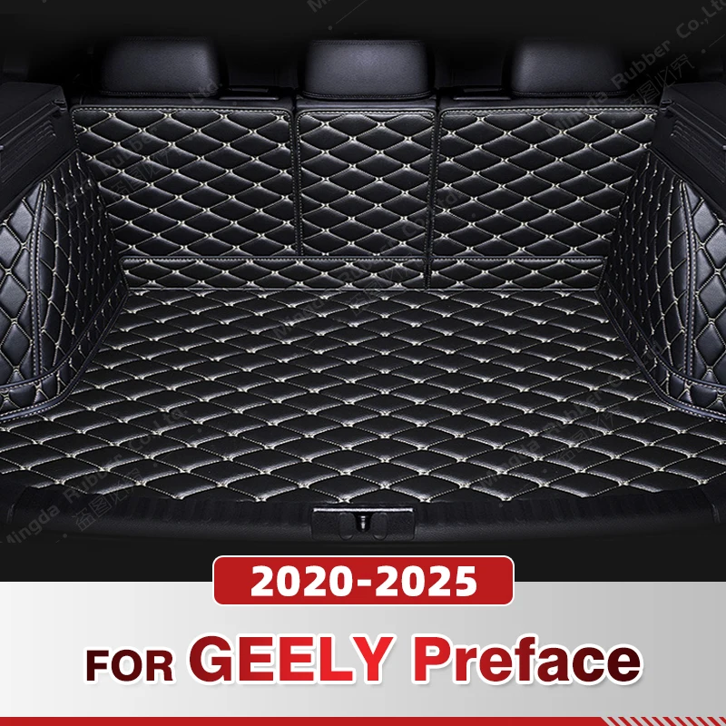 Auto Full Coverage Trunk Mat For GEELY Preface 2020 2021 2022  2023 2024 Car Boot Cover Pad Cargo Liner Interior Accessories