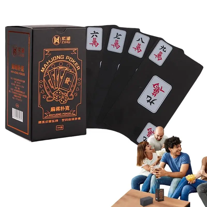 

Traditional Mahjong Cards Travel-Friendly PVC Mahjong Card Set Interactive Board Games AdultsCards Mahjong Fun For Class