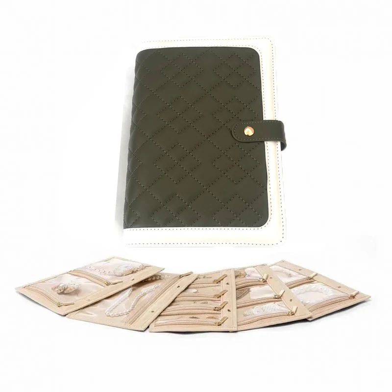 حقيبة تخزين مجوهرات السفر المحمولة منظم إكسسوارات ذهبية حامل مضاد للأكسدة للأساور والأقراط والقلائد والخواتم