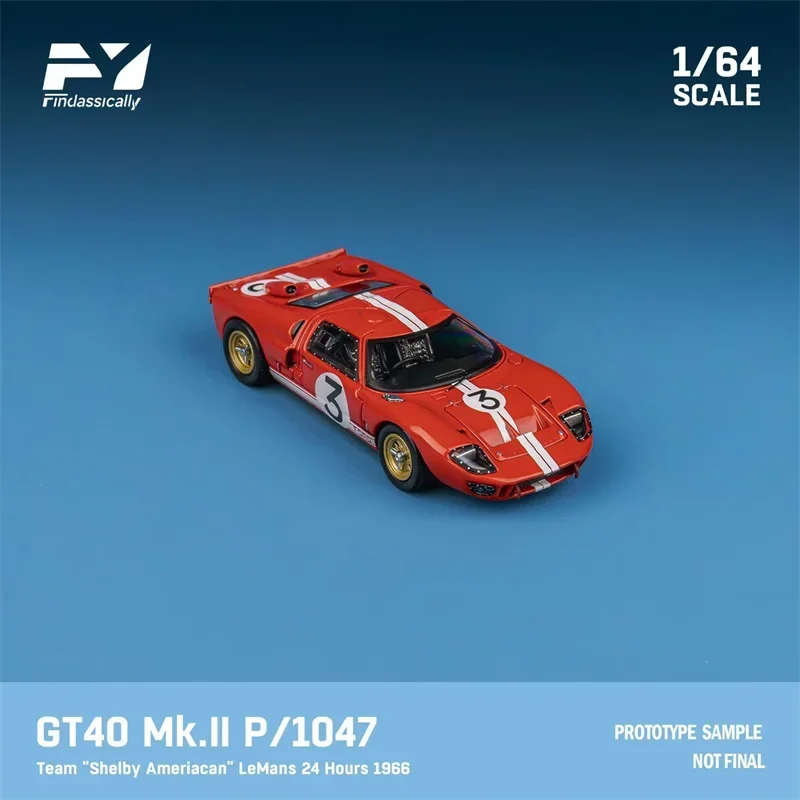 Findclassically 1:64 GT40 Mk.II 1966 Le Mans 24H colección de modelos de coches fundidos a presión en miniatura