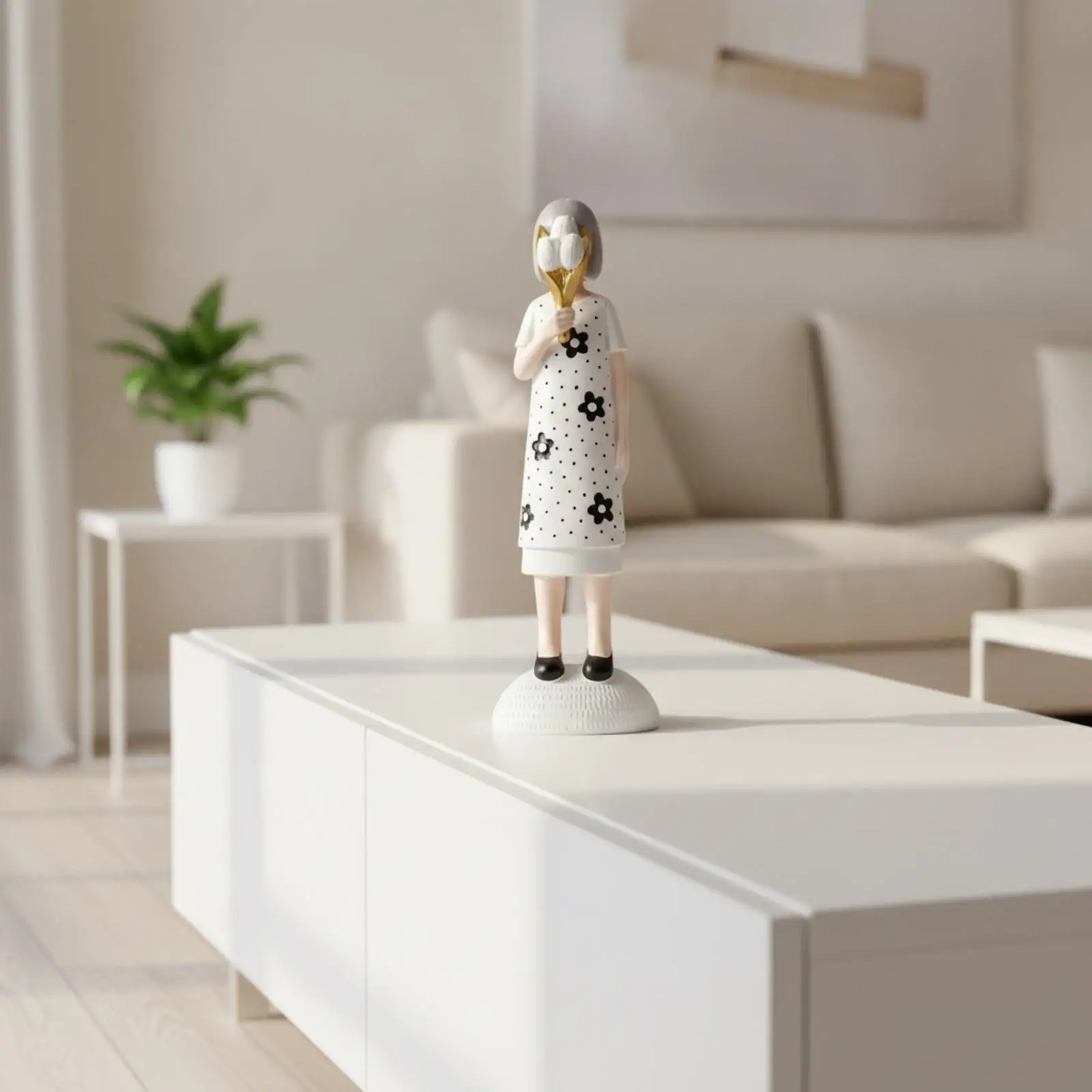 elegant-lady-statue-with-hat-polka-dot-dress-hand-painted-resin-figurine-for-living-room-decor