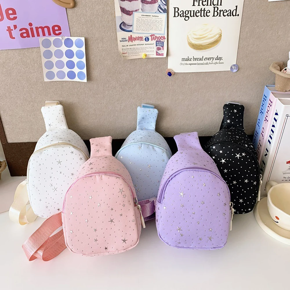 Children's Chest Bag Girls Coin Purse 5 Colors Cute Star Dots Kids Outdoor Backpack Boys Lightweight Casual Bag