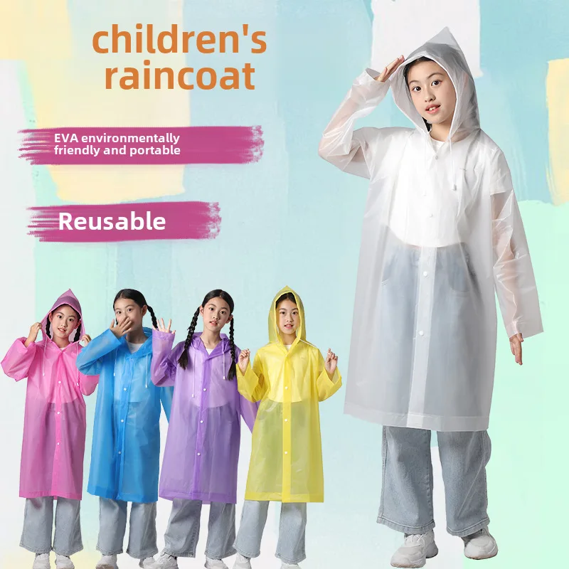 ThickEVAElectric Bike Raincoat Children's Poncho Whole Body Thickening Lengthened Raincoat Rainproof Adult Travel