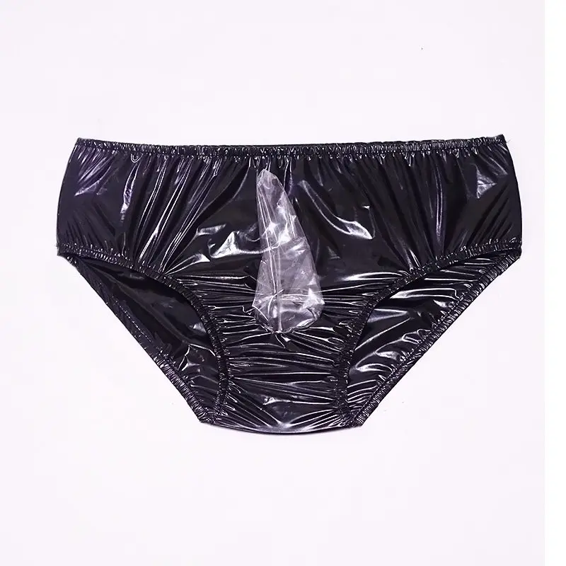 

Черные глянцевые ультра-гладкие трусики EPU, 5 ниток, не шелушивающиеся, не заказывающиеся, устойчивые к вирусам, устойчивые к пятнам пластиковые трусы со средней талией
