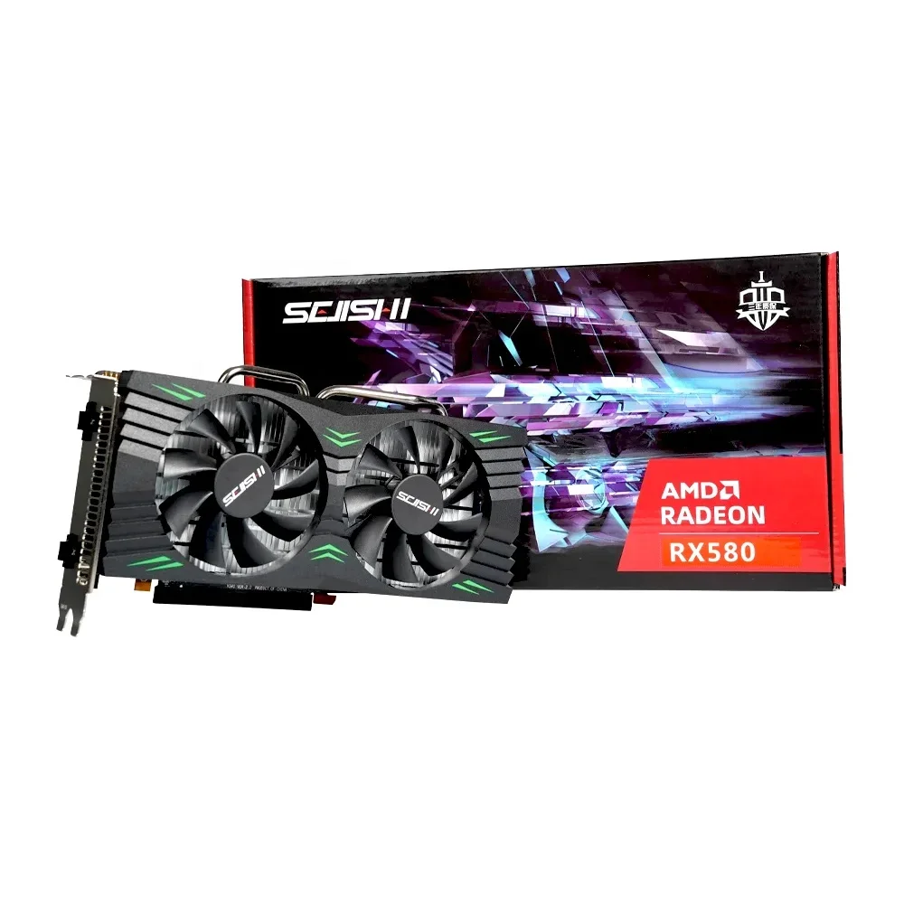 SEJISHI Graphic Card RX580 8 GB 2048SP GPU GO Desktop Computer Gaming PC Placa De Video 8GO 2048 SP AMD Radeon New RX 580 De 8GB