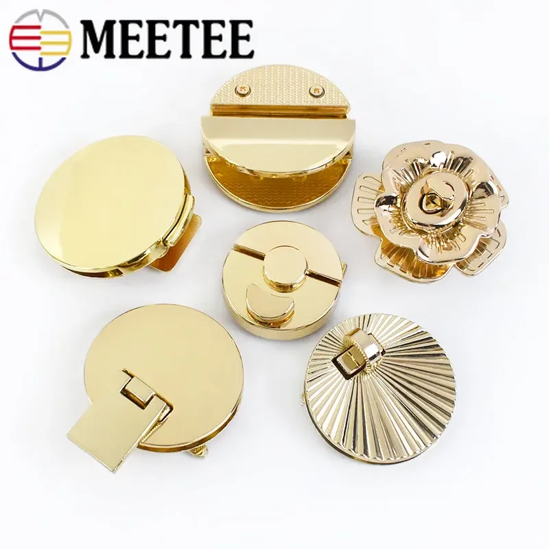 1Pc Meetee Metal Twist Spring Buckles Turn Locks Bag Purse Decor Clasp Handbag Replace Buckle DIY Bags Hardware Accessories