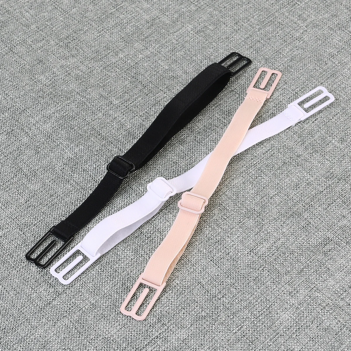 

3Pair Bra Shoulder Strap Holder Secure Connective Clip for High-Impact Exercise Running Fitness Adjustable Length Black Beige