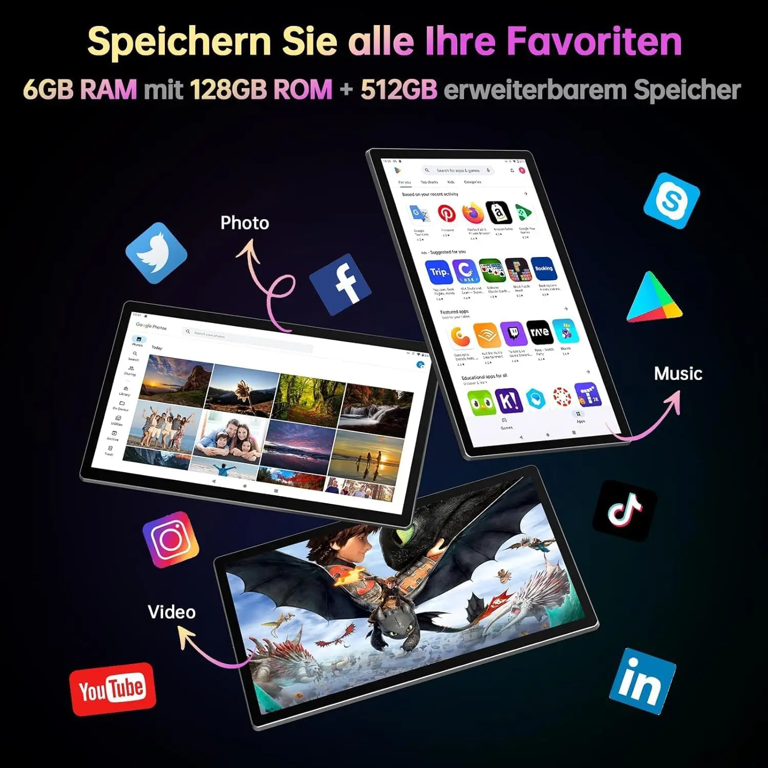 Tablettes Android 14 Super grandes de 15.6 pouces, 12000mAh, 1920x1080, écran IPS, Helio G99, processeur octa-core, 8 go + 256 go, WiFi Play Store BT5.0