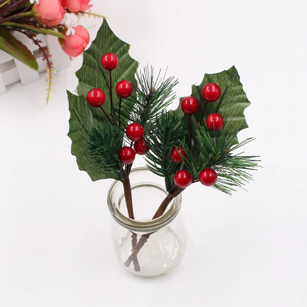 

9 Pcs Simulation Berry Bouquet Bouquets Christmas Decorations False Leaf Unique Photo Props Plastic Beautiful DIY