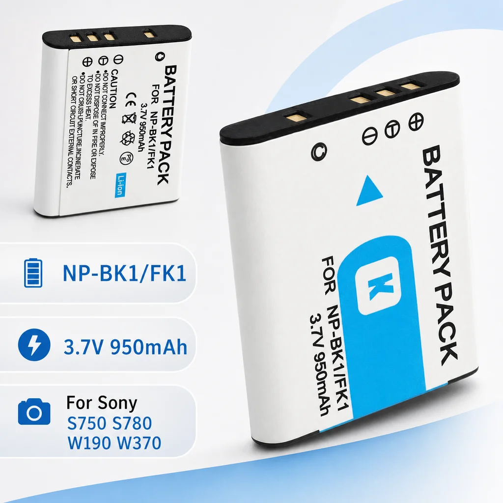 Camera Battery NP-BK1 950mAh Replacement Battery For Sony DSC-S950 S750 S780 S980 W180 W190 W370 Digital Camera