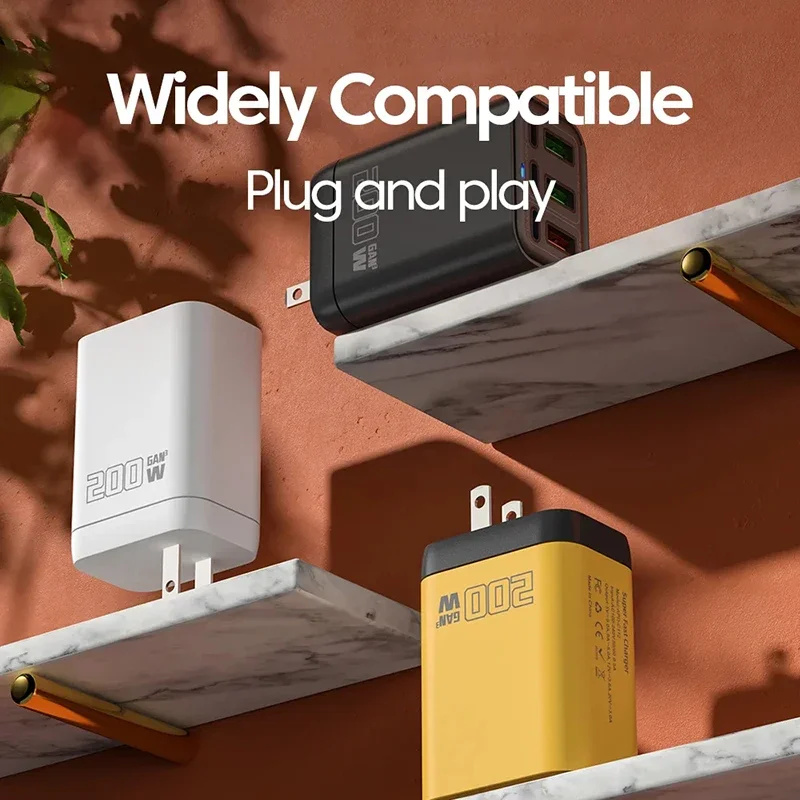 شاحن Xiaomi 200W 6 Port USB شحن سريع للغاية USB-C Type C محول شاحن الهاتف المحمول لهاتف iPhone Samsung Xiaomi #3