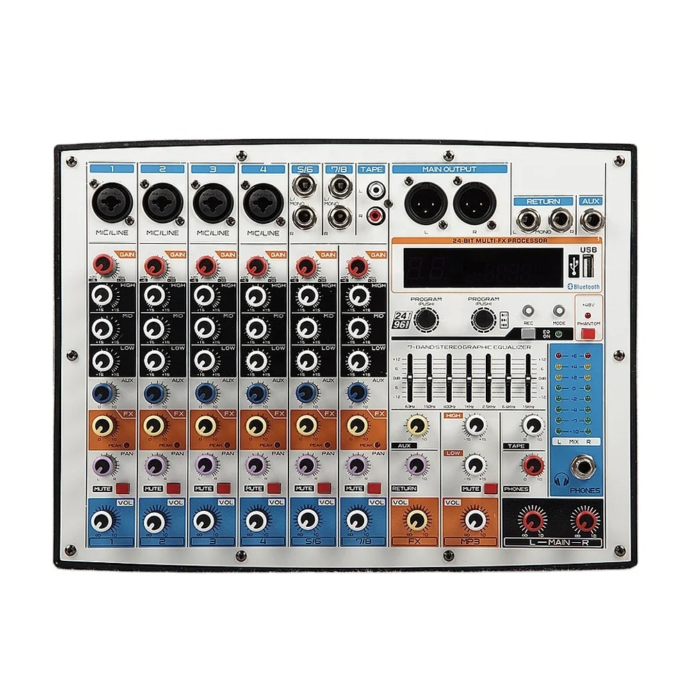 Consola de mezclas profesional de ocho canales DDM series DDM8X