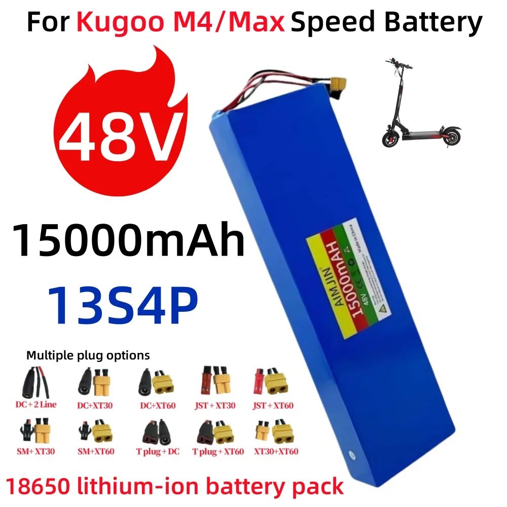 

48V 15000mAh for Kugoo M4/M4Pro/M5/M5Pro /Max Speed Li-ion Replacement Batteries 18650 Lithium Battery Pack1 3S4P with BMS