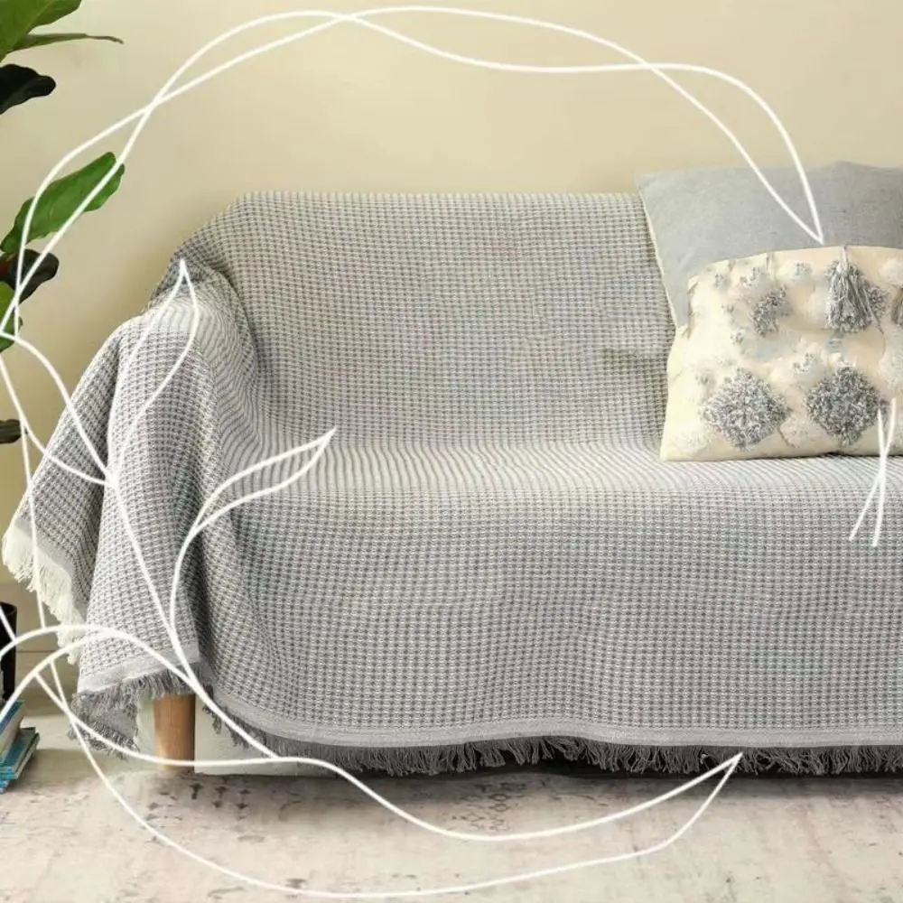 New Nordic Knitted White Sofa Towel Anti-slip Multi-purpose Throw Blankets with Tassels Luxury Bed Sofa Couch