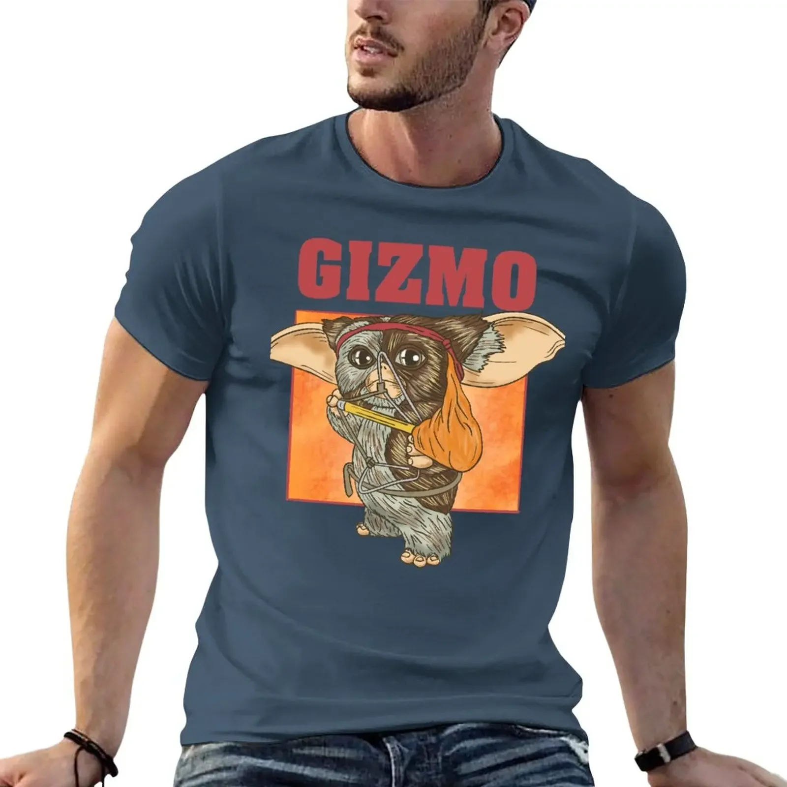 Camiseta de secado rápido para hombre, ropa de calle de gran tamaño, estilo vintage, Gizmo Rambo, ropa de verano