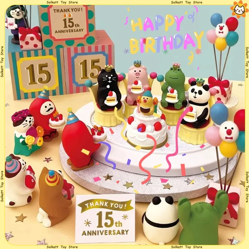 15th Anniversary Celebration Zakka Cat Japanese Style Cute Cat Birthday Gifts Home Decoration Props Miniature Resin Ornaments